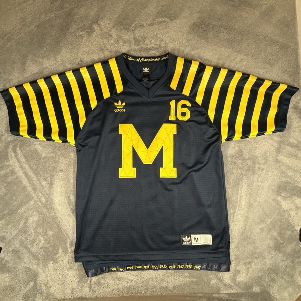 Adidas Michigan Wolverines Jersey #16 Mens Size Medium Bumblebee 132 Years Rare